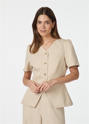 Jules pinstriped bluse Sand Neo Noir 
